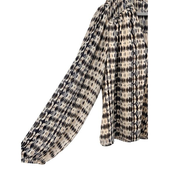 EVEREVE Women's White Multicolored Valerie Dye Effect Blouse NWT XS - Picture 2 of 6